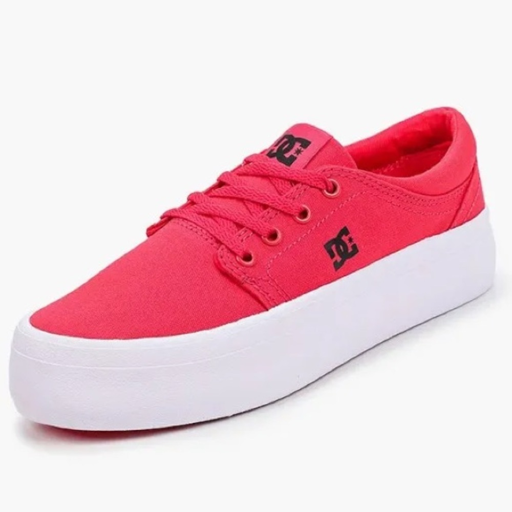 DC Shoes Womens Size 8.5 Trase Platform Crazy Pink Black Skate Shoes